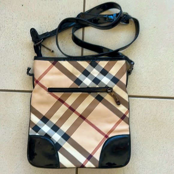 Burberry Handbags - Burberry Black/beige Supernova Check Pvc And Patent Leather Dryden Crossbody